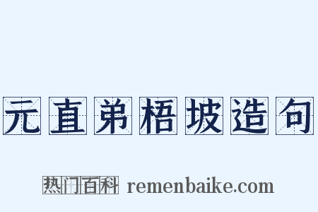 元直弟梧坡造句是什么意思的图片